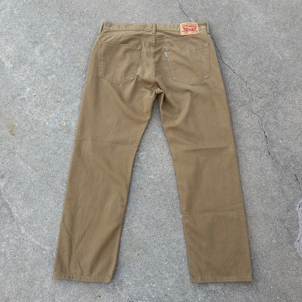 Levi's 505 Men's 36x30 Light Brown Straight Leg Jeans Regular Fit Caraway Twill
